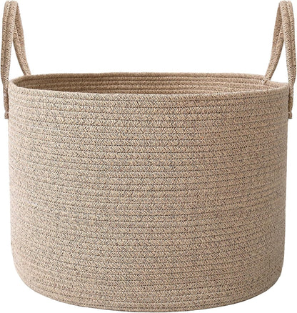 65L Extra Large Machine Washable Cotton Rope Blanket Basket