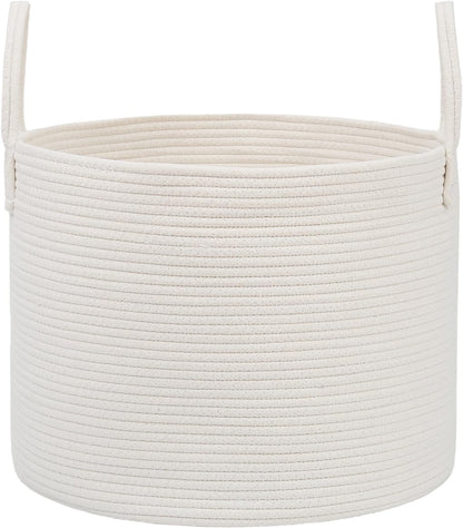 65L Extra Large Machine Washable Cotton Rope Blanket Basket