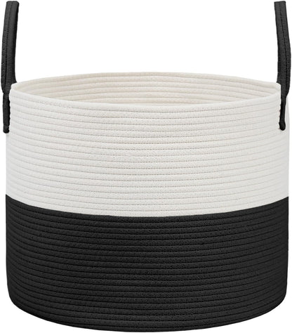 65L Extra Large Machine Washable Cotton Rope Blanket Basket