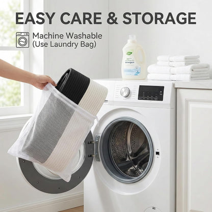 65L Extra Large Machine Washable Cotton Rope Blanket Basket