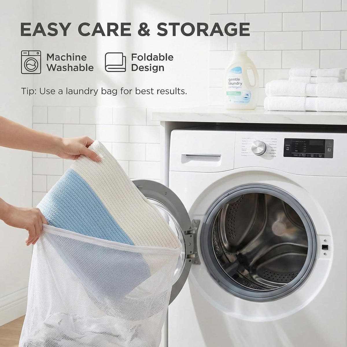 65L Extra Large Machine Washable Cotton Rope Blanket Basket
