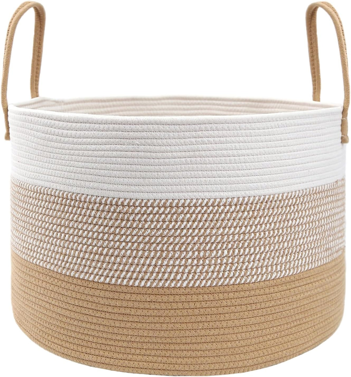 65L Extra Large Machine Washable Cotton Rope Blanket Basket