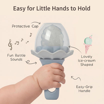 Baby Fruit Feeder for Self-Feeding: Controlled Flow Design with 2 Pouches for Safe First Foods - BPA Free Silicone Food Feeder with Freezer Tray for Cooling Comfort - 4 Months+ - 1 Pack