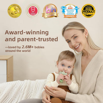 Baby Fruit Feeder for Self-Feeding: Controlled Flow Design with 2 Pouches for Safe First Foods - BPA Free Silicone Food Feeder with Freezer Tray for Cooling Comfort - 4 Months+ - 1 Pack