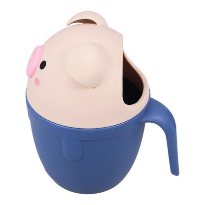 Pig Shaped Baby Shampoo Rinser Cup with Handle Large PP Blue