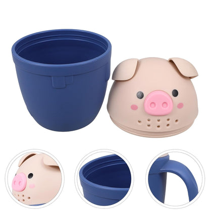 Pig Shaped Baby Shampoo Rinser Cup with Handle Large PP Blue
