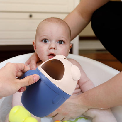 Pig Shaped Baby Shampoo Rinser Cup with Handle Large PP Blue