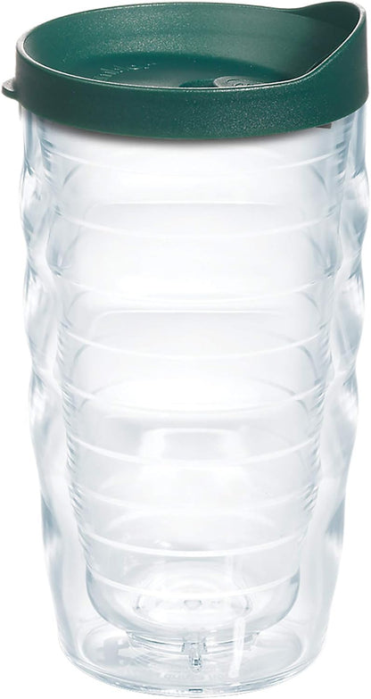 Tervis Clear & Colorful Lidded Made in USA Double Walled Insulated Tumbler Travel Cup Keeps Drinks Cold & Hot, 24oz, Blue Lid, 1 Count (Pack of 1)