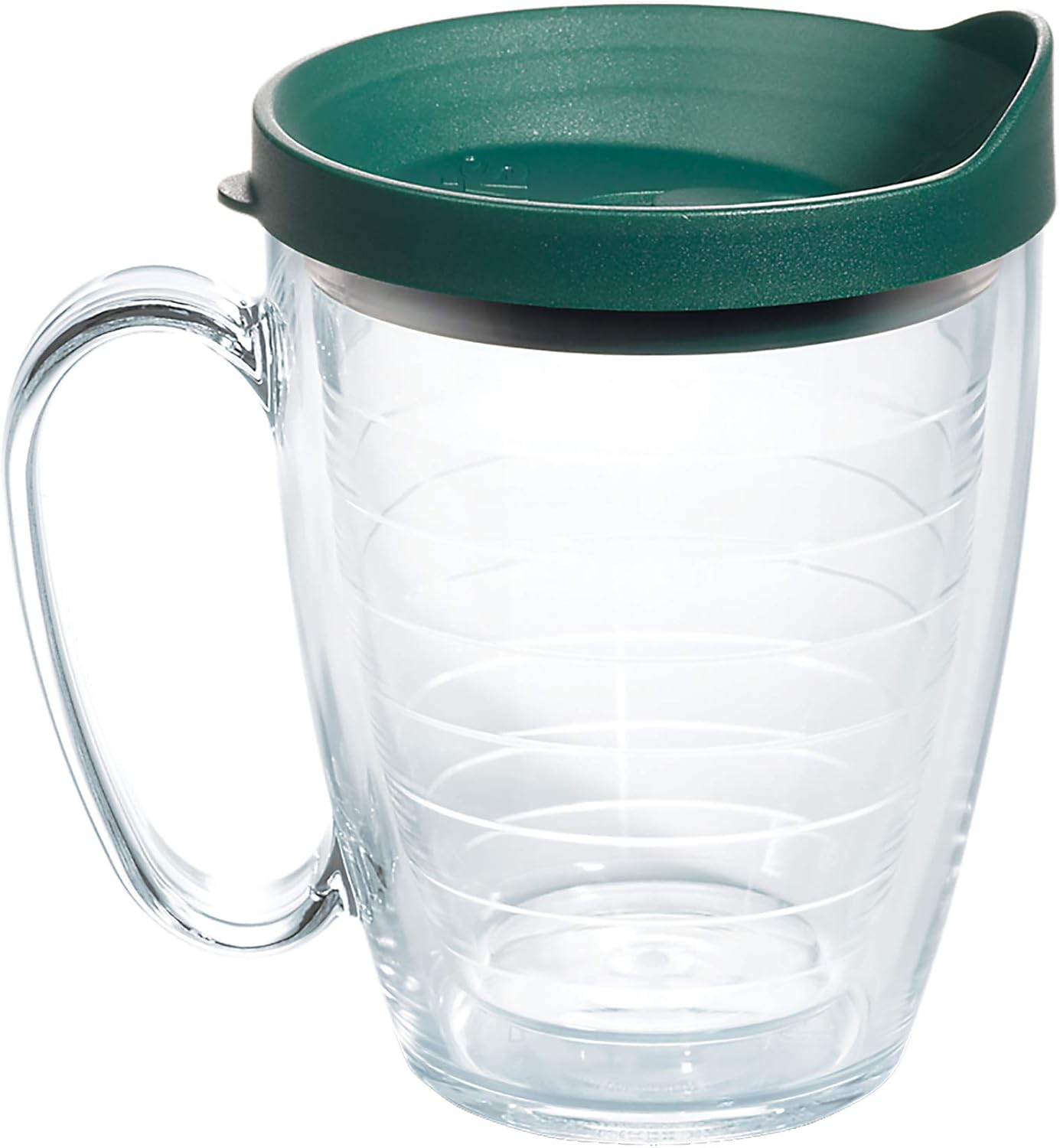 Tervis Clear & Colorful Lidded Made in USA Double Walled Insulated Tumbler Travel Cup Keeps Drinks Cold & Hot, 24oz, Blue Lid, 1 Count (Pack of 1)