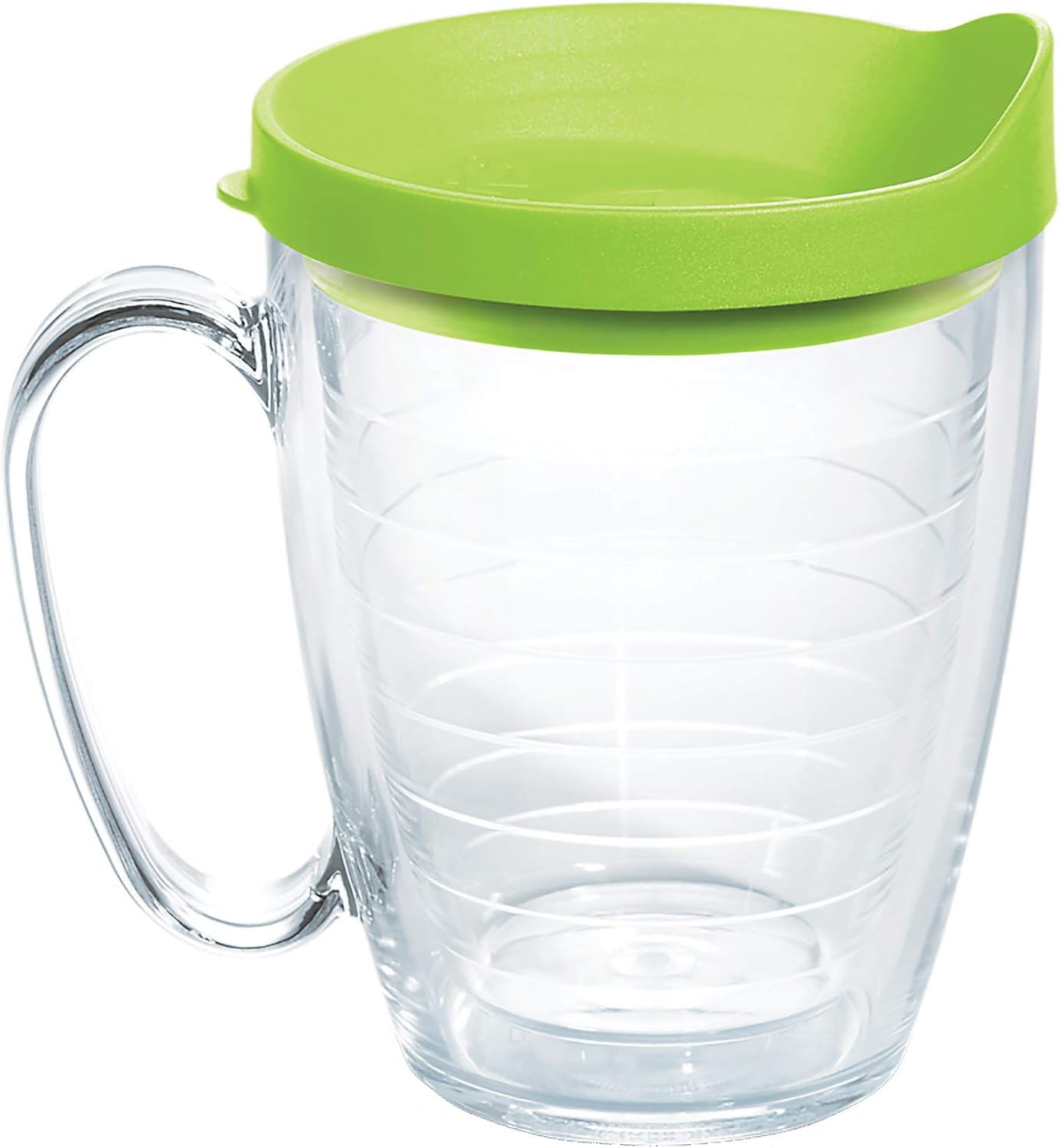 Tervis Clear & Colorful Lidded Made in USA Double Walled Insulated Tumbler Travel Cup Keeps Drinks Cold & Hot, 24oz, Blue Lid, 1 Count (Pack of 1)