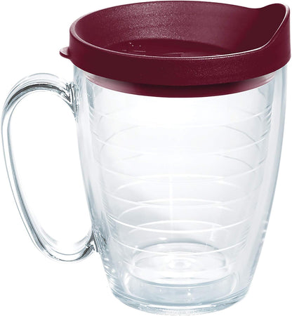 Tervis Clear & Colorful Lidded Made in USA Double Walled Insulated Tumbler Travel Cup Keeps Drinks Cold & Hot, 24oz, Blue Lid, 1 Count (Pack of 1)