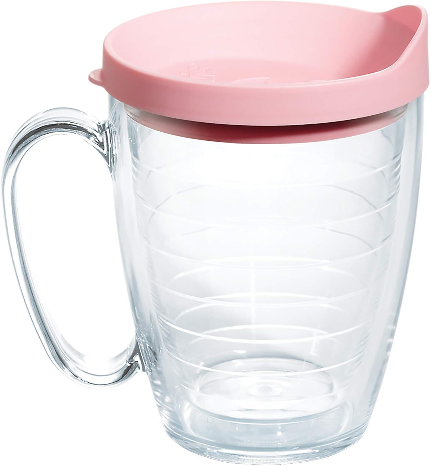 Tervis Clear & Colorful Lidded Made in USA Double Walled Insulated Tumbler Travel Cup Keeps Drinks Cold & Hot, 24oz, Blue Lid, 1 Count (Pack of 1)