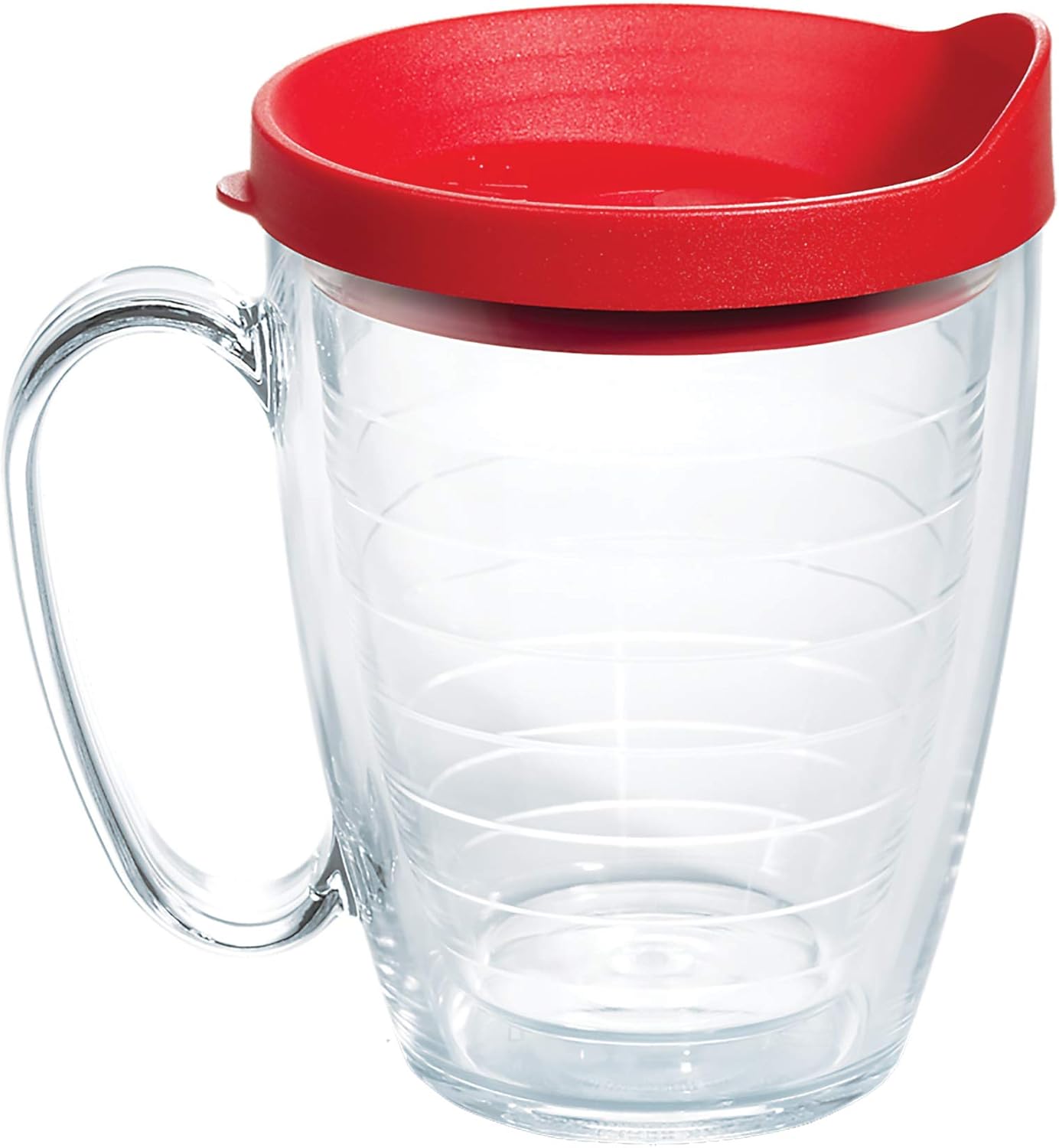 Tervis Clear & Colorful Lidded Made in USA Double Walled Insulated Tumbler Travel Cup Keeps Drinks Cold & Hot, 24oz, Blue Lid, 1 Count (Pack of 1)