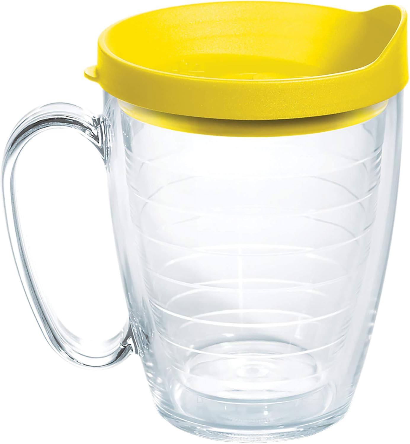 Tervis Clear & Colorful Lidded Made in USA Double Walled Insulated Tumbler Travel Cup Keeps Drinks Cold & Hot, 24oz, Blue Lid, 1 Count (Pack of 1)