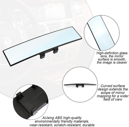 12 Inch Panoramic Car Rearview Mirror, White