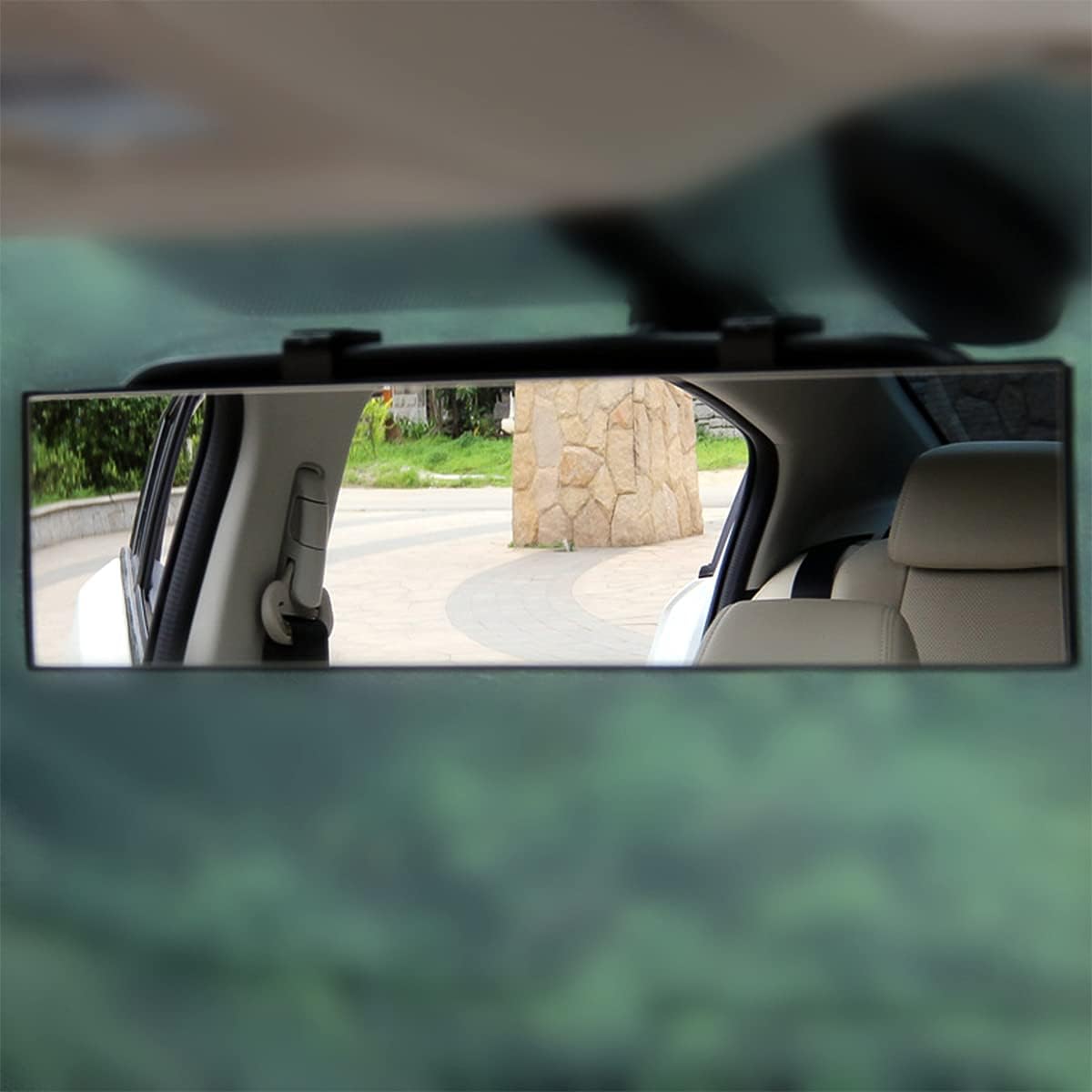 12 Inch Panoramic Car Rearview Mirror, White