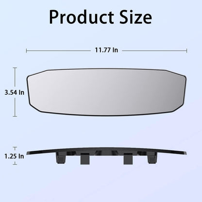 12 Inch Panoramic Car Rearview Mirror, White