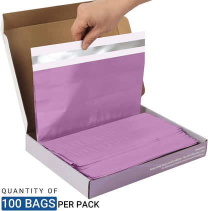100pcs Adult Diaper Disposal Bags, Extra Large 12"x17", Odor-Proof & Leak-Resistant, Thick Tear-Resistant Disposable Trash Bags for Adult Diapers, Baby Diapers, Pet Waste (Purple)