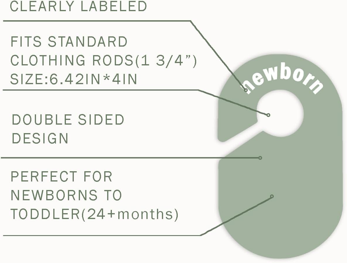 8 Pack Baby Closet Dividers – Pure Green Nursery Organizer for Baby Clothes 0-24 Months, Closet Size Markers, Baby Clothing Organizer for Nursery (green)