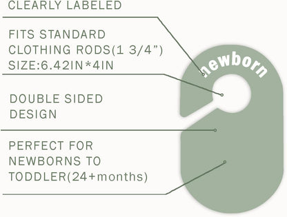 8 Pack Baby Closet Dividers – Pure Green Nursery Organizer for Baby Clothes 0-24 Months, Closet Size Markers, Baby Clothing Organizer for Nursery (green)