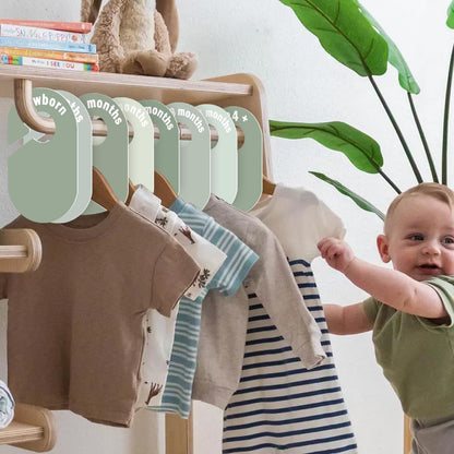 8 Pack Baby Closet Dividers – Pure Green Nursery Organizer for Baby Clothes 0-24 Months, Closet Size Markers, Baby Clothing Organizer for Nursery (green)