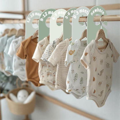 8 Pack Baby Closet Dividers – Pure Green Nursery Organizer for Baby Clothes 0-24 Months, Closet Size Markers, Baby Clothing Organizer for Nursery (green)