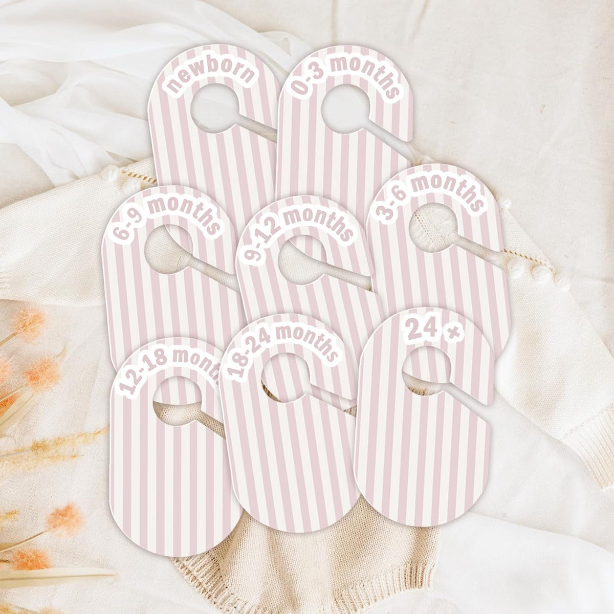 8 Pack Baby Closet Dividers – Pure Green Nursery Organizer for Baby Clothes 0-24 Months, Closet Size Markers, Baby Clothing Organizer for Nursery (green)