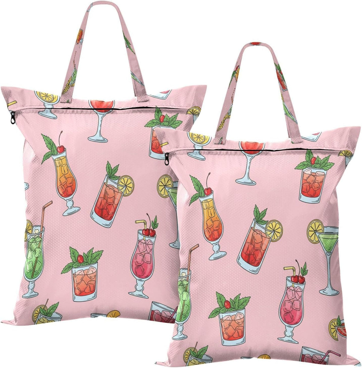 Tropical Cocktails Waterproof Travel Laundry Bag Washable 2 Packs