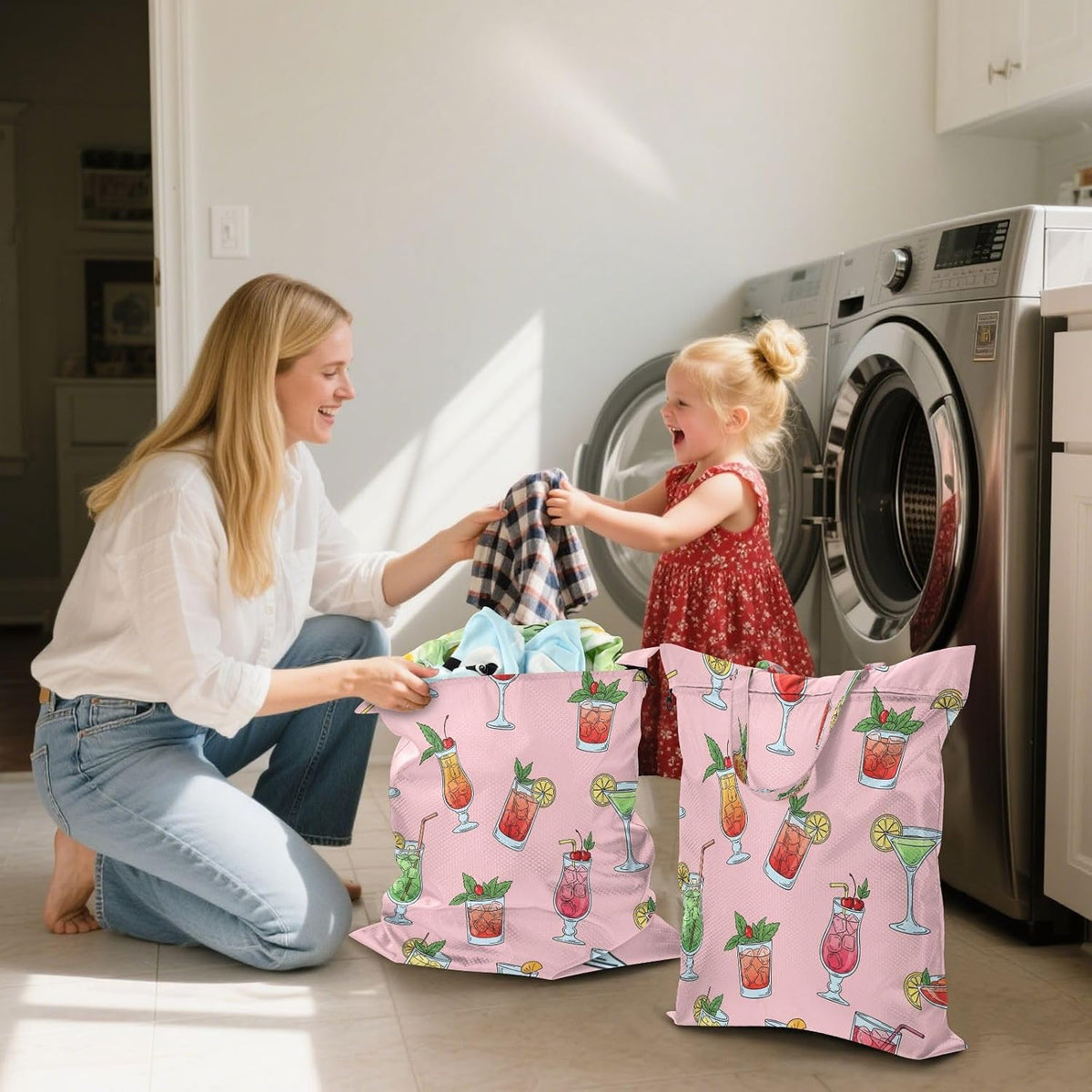 Tropical Cocktails Waterproof Travel Laundry Bag Washable 2 Packs