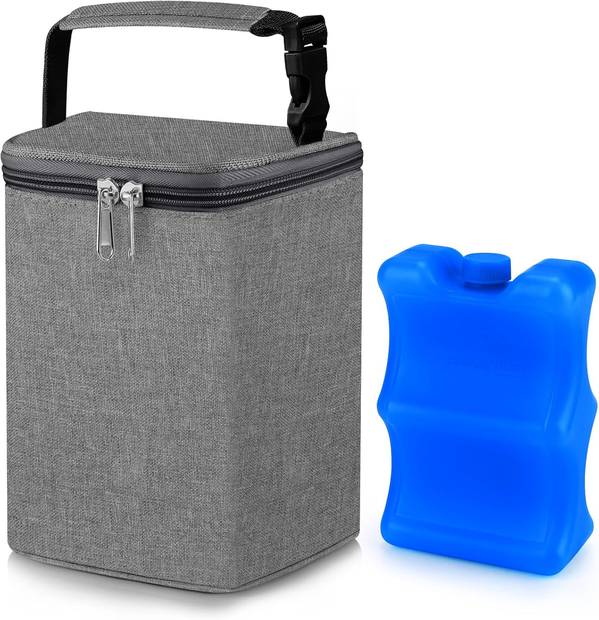 Breastmilk Cooler Bag with Ice Pack, Baby Bottle Cooler Bags, Insulated Bottle Cooler Tote Bags On The Go, Fits 4 Large 8oz Bottles, for Nursing Mom Daycare Travel, Black