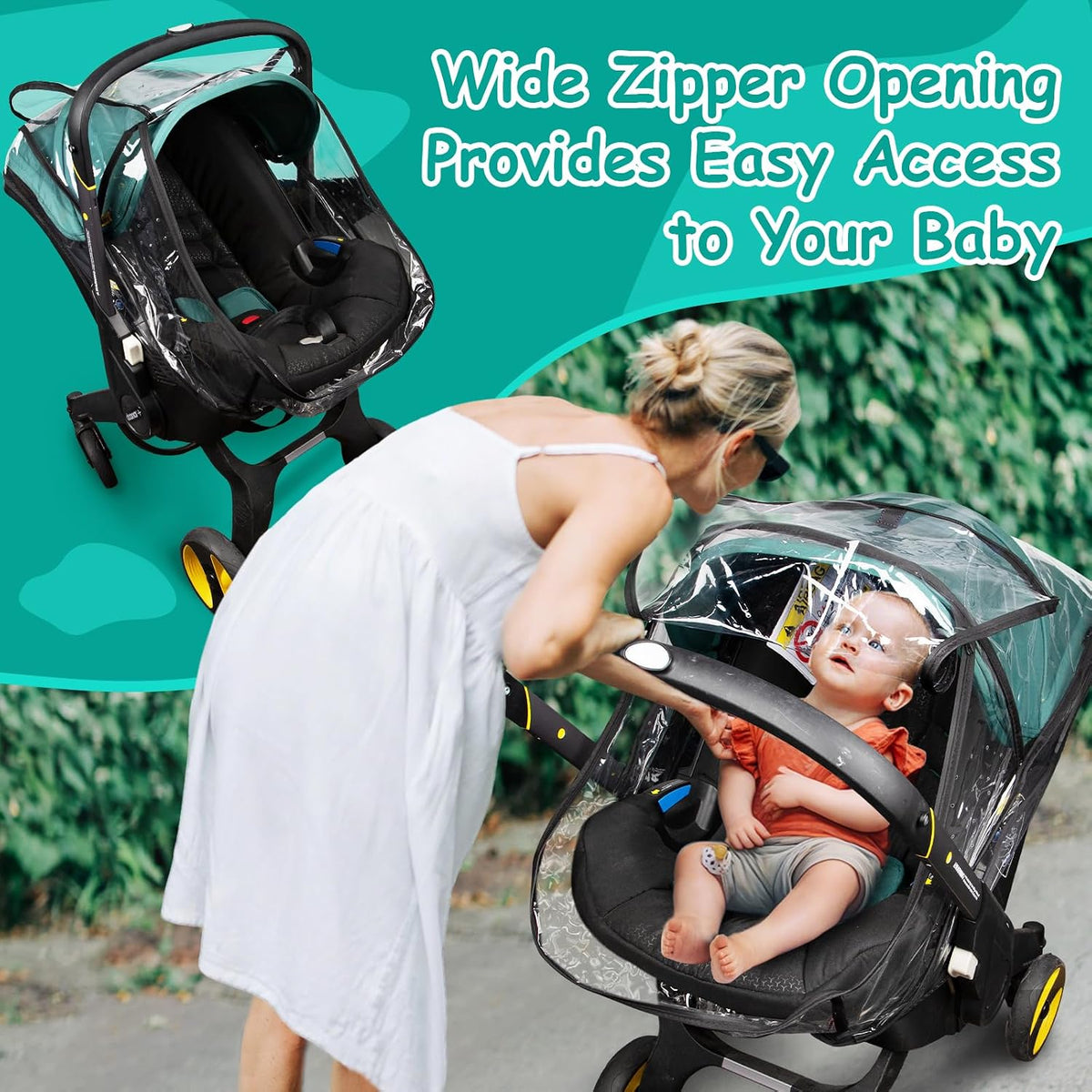 Rain Cover, Compatible with Doona Infant Car Seat Stroller, Protects from Rain, Snow, Wind, Cold, Side Ventilation Holes, Rain Cover for Stroller, Stroller Cover Accessories