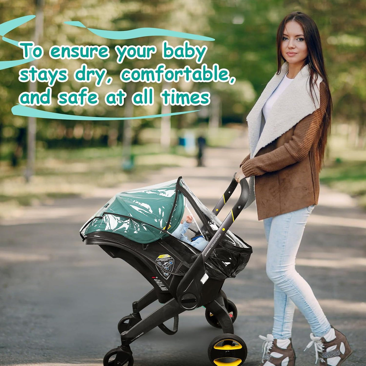 Rain Cover, Compatible with Doona Infant Car Seat Stroller, Protects from Rain, Snow, Wind, Cold, Side Ventilation Holes, Rain Cover for Stroller, Stroller Cover Accessories