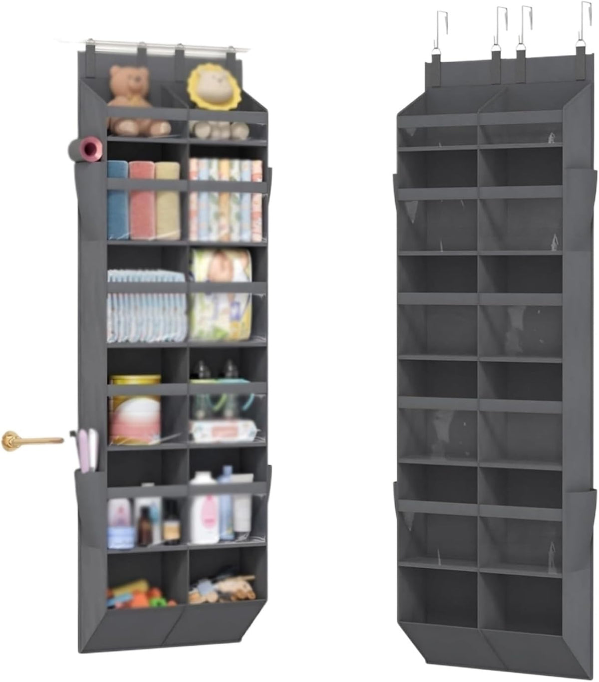 Over the Door Organizer, 6-Shelf Closet Hanging Storage,55lbs Capacity Behind the Door Storage,for Bathroom, Bedroom, and Dorm