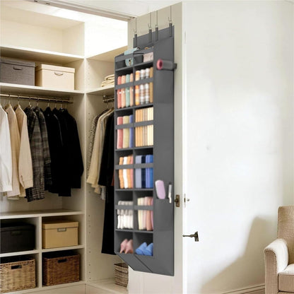 Over the Door Organizer, 6-Shelf Closet Hanging Storage,55lbs Capacity Behind the Door Storage,for Bathroom, Bedroom, and Dorm