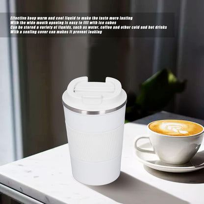 Insulated Coffee Mug Stainless Steel Leak Proof Travel Cup with Lid for Daily Use and Commuting (380ml)