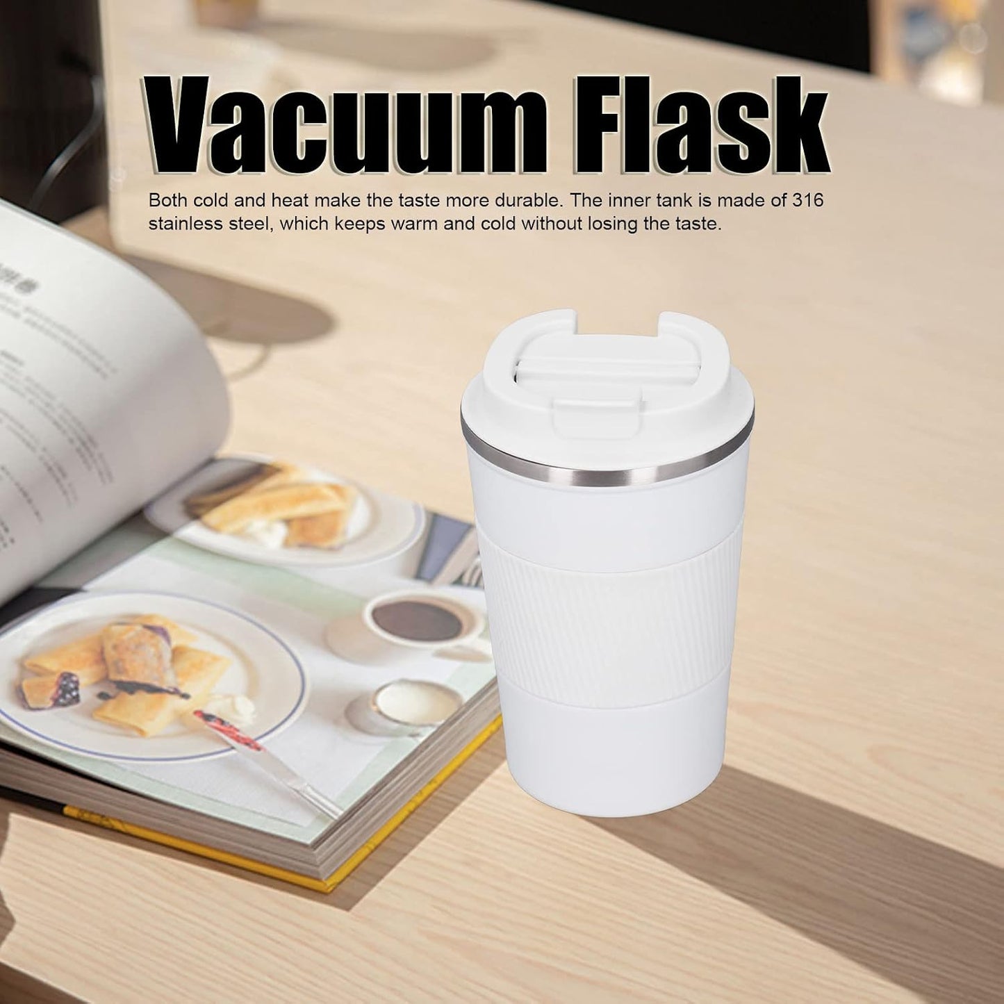 Insulated Coffee Mug Stainless Steel Leak Proof Travel Cup with Lid for Daily Use and Commuting (380ml)