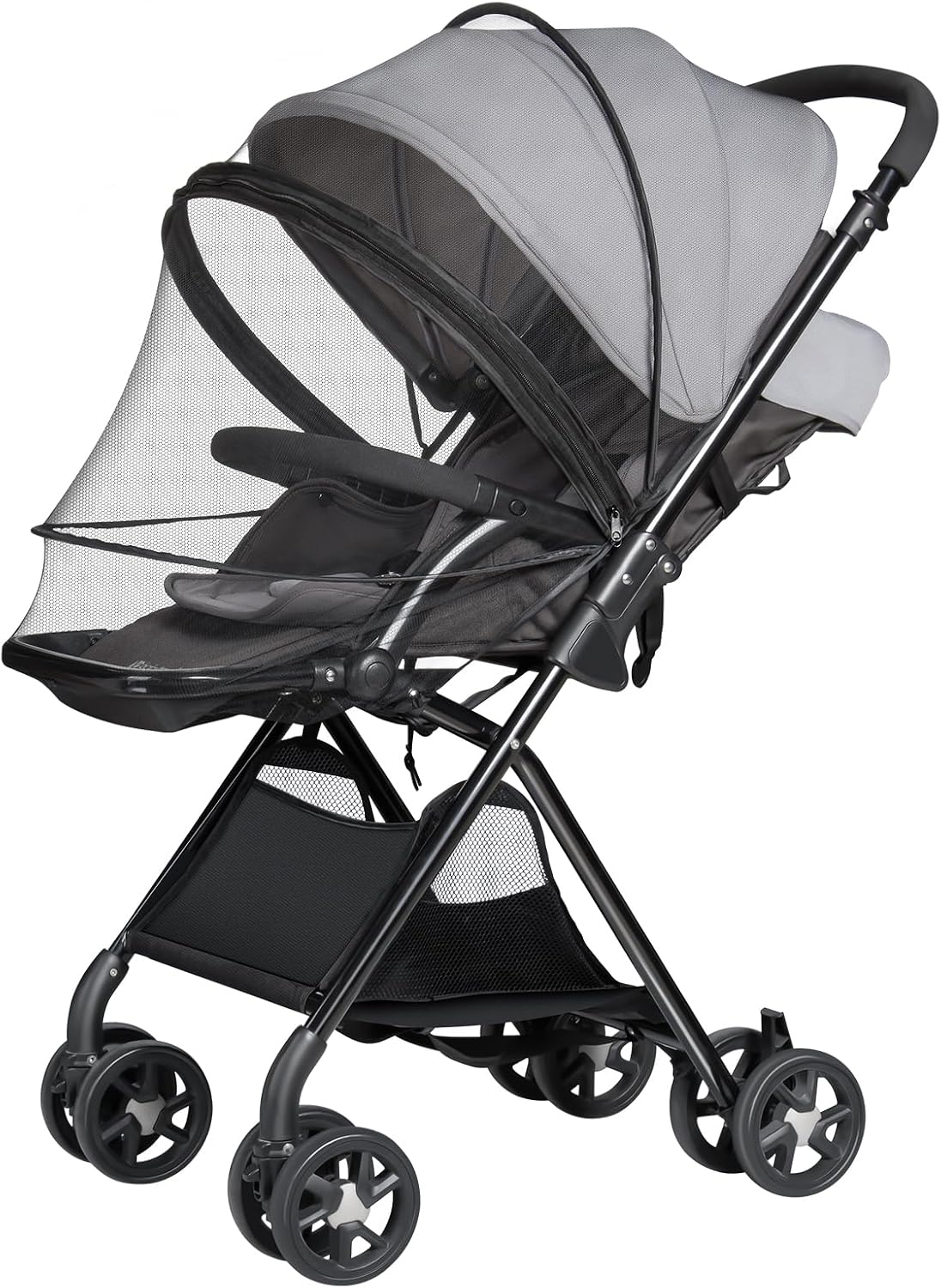 bemece 2-in-1 Stroller Mosquito Net with UPF 50+ Sun Shade