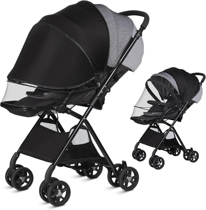 bemece 2-in-1 Stroller Mosquito Net with UPF 50+ Sun Shade