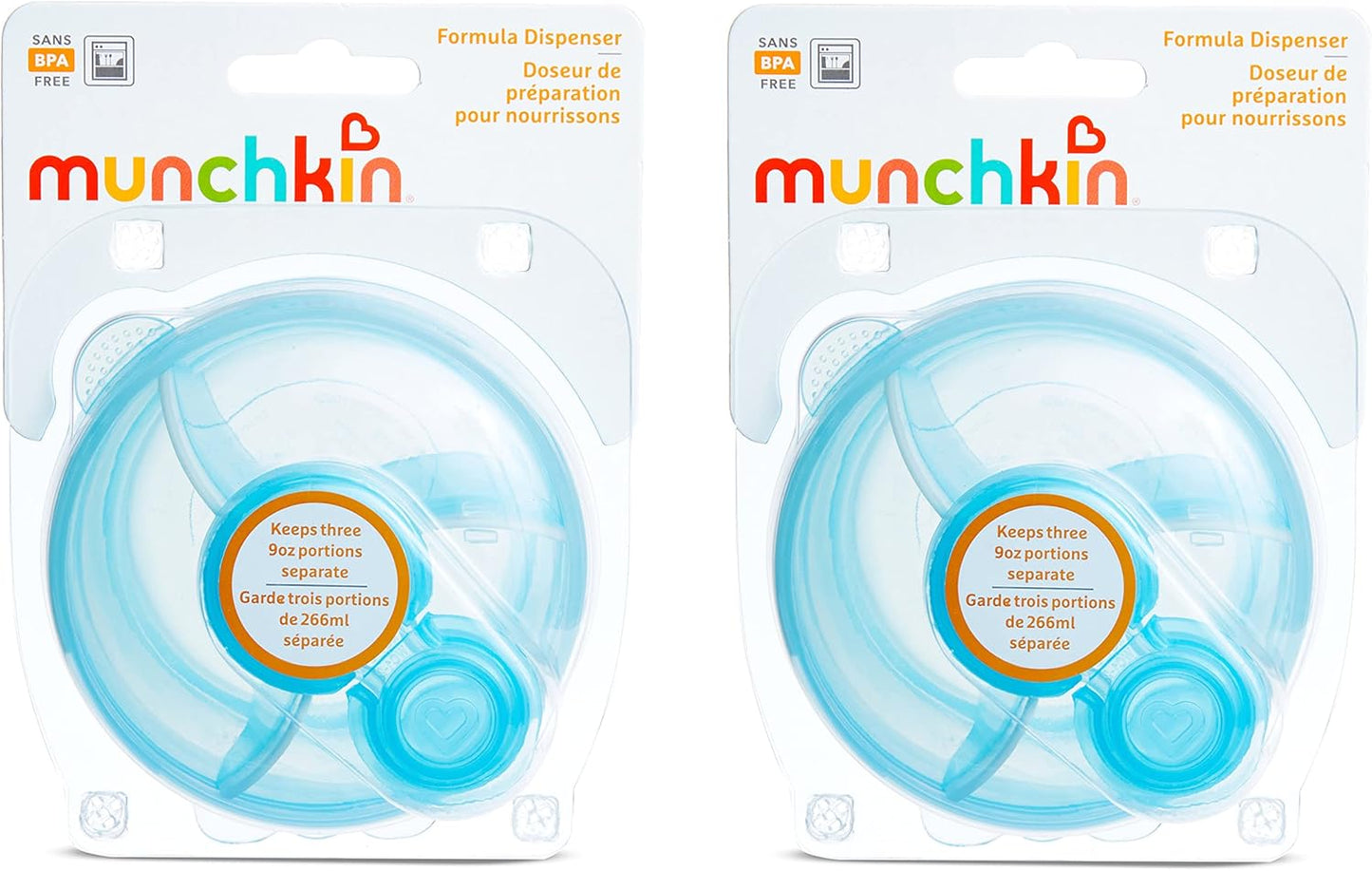 ® Formula Dispenser, BPA Free, 3 9oz Sections, Blue, 2 Pack