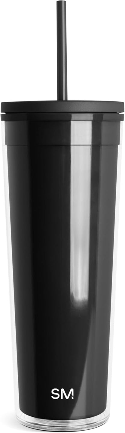Plastic Tumbler with Straw | 24oz | Swirl