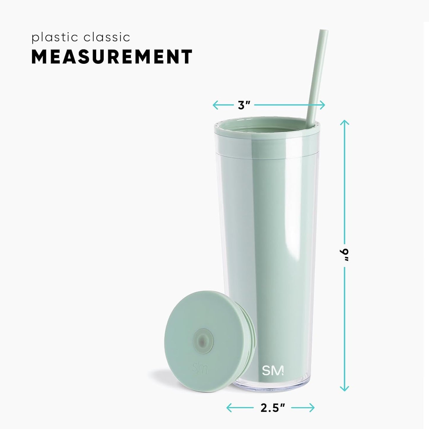 Plastic Tumbler with Straw | 24oz | Swirl