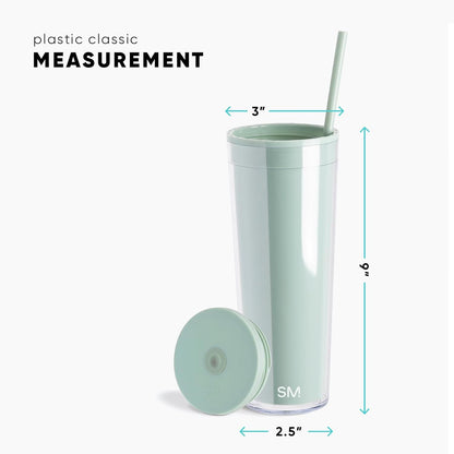 Plastic Tumbler with Straw | 24oz | Swirl