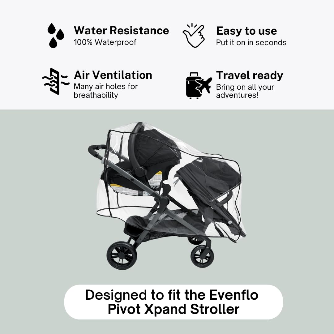 Rain Cover for the Evenflo Pivot Xpand Stroller (Stroller Not Included)