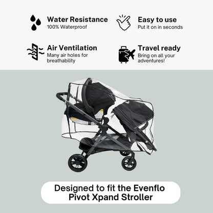 Rain Cover for the Evenflo Pivot Xpand Stroller (Stroller Not Included)