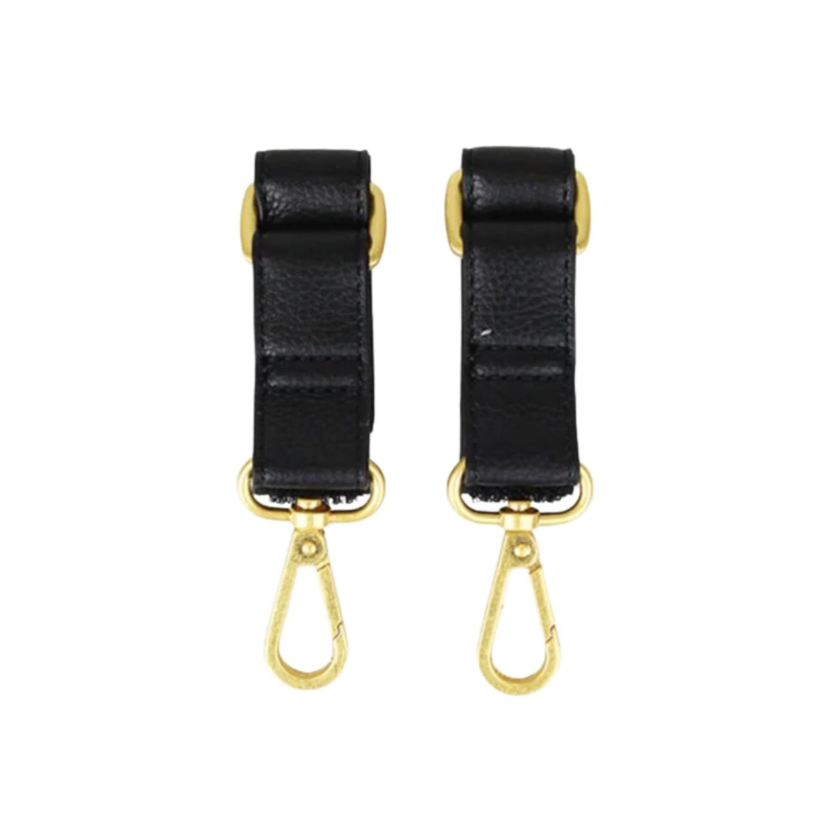 The Stroller Hooks 2 Pack, Stroller Clips for Stroller Caddy with Faux Leather Stroller Straps and Bag Hooks, Fit Most Strollers, 4.5x1x1 inches, Beige