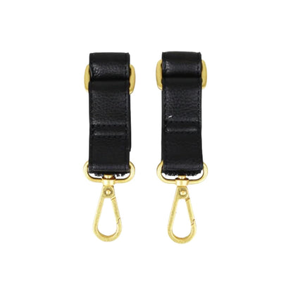 The Stroller Hooks 2 Pack, Stroller Clips for Stroller Caddy with Faux Leather Stroller Straps and Bag Hooks, Fit Most Strollers, 4.5x1x1 inches, Beige