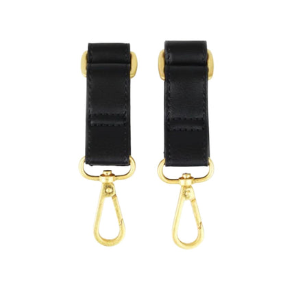 The Stroller Hooks 2 Pack, Stroller Clips for Stroller Caddy with Faux Leather Stroller Straps and Bag Hooks, Fit Most Strollers, 4.5x1x1 inches, Beige