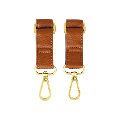 The Stroller Hooks 2 Pack, Stroller Clips for Stroller Caddy with Faux Leather Stroller Straps and Bag Hooks, Fit Most Strollers, 4.5x1x1 inches, Beige
