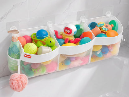 4.95 Gallons 3 Compartment Horizontal Bath Toy Storage