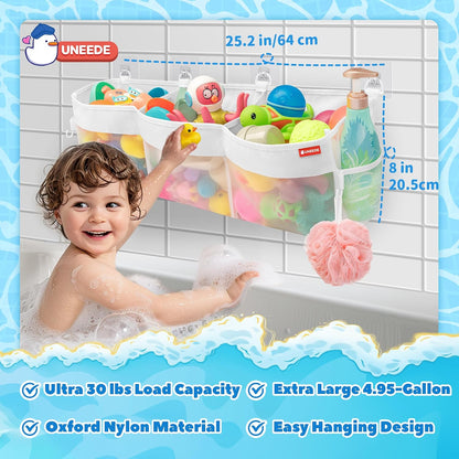 4.95 Gallons 3 Compartment Horizontal Bath Toy Storage